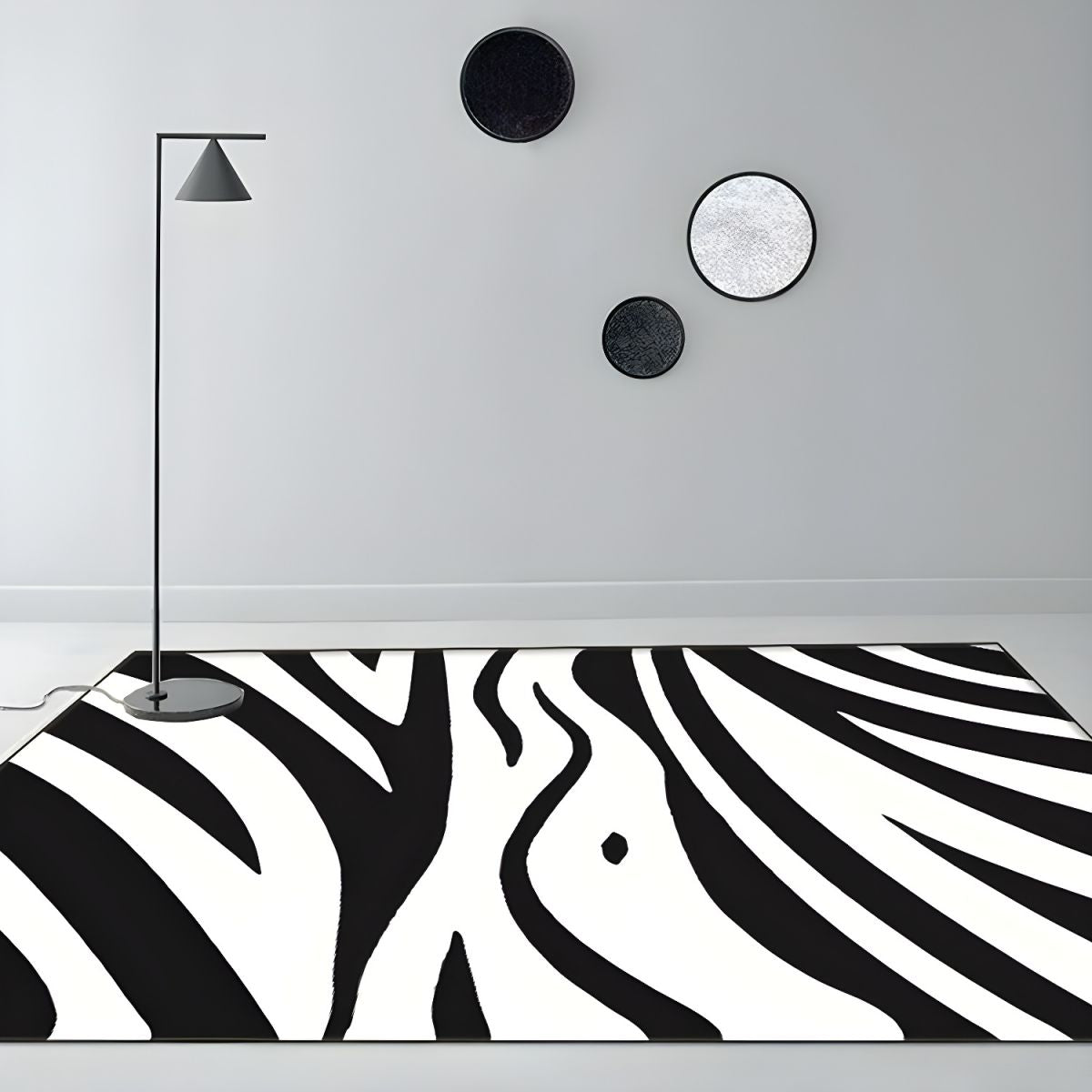 Black and White Zebra Print Design Rug