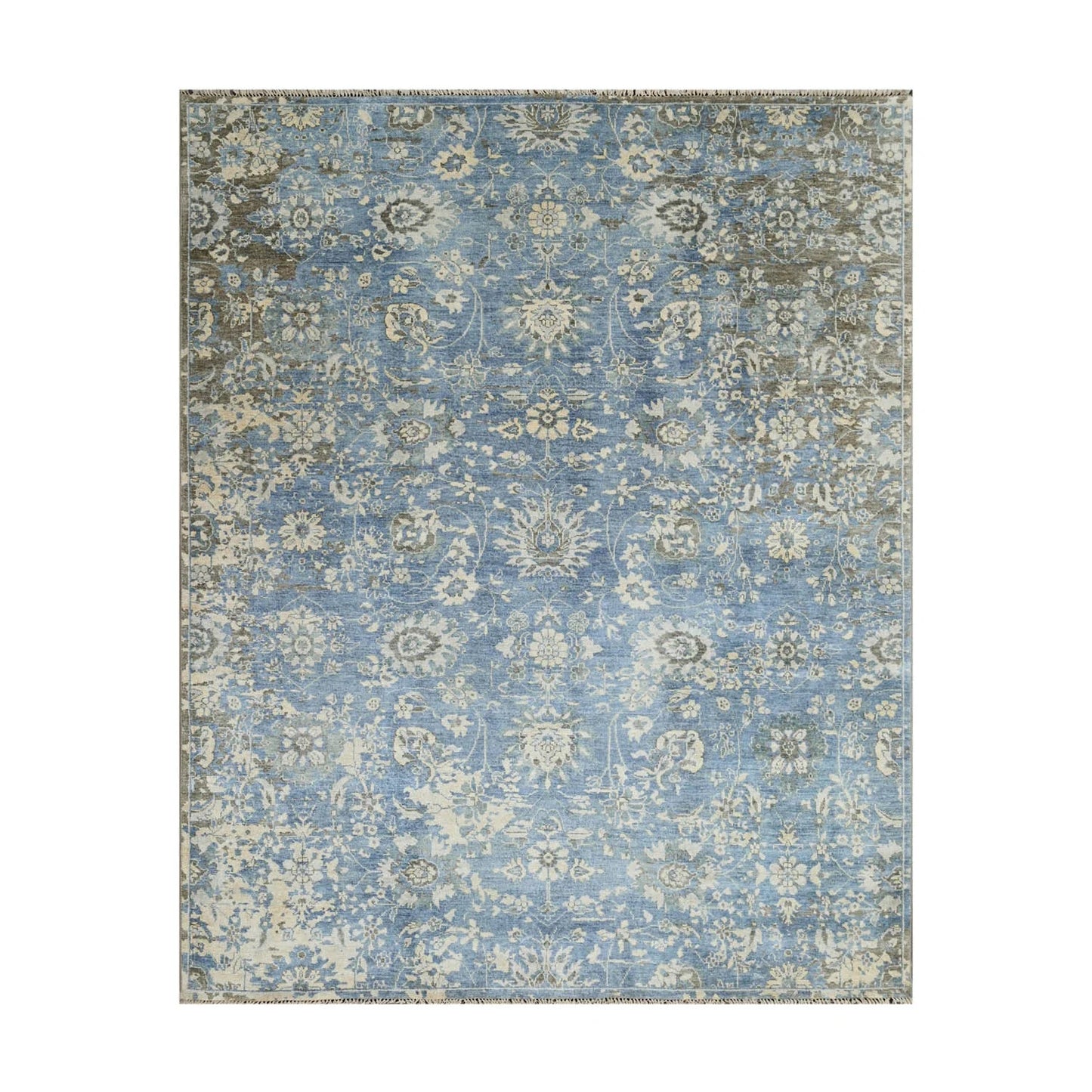 Loom Bloom Blue Turkish Oushak Wool Area Rug