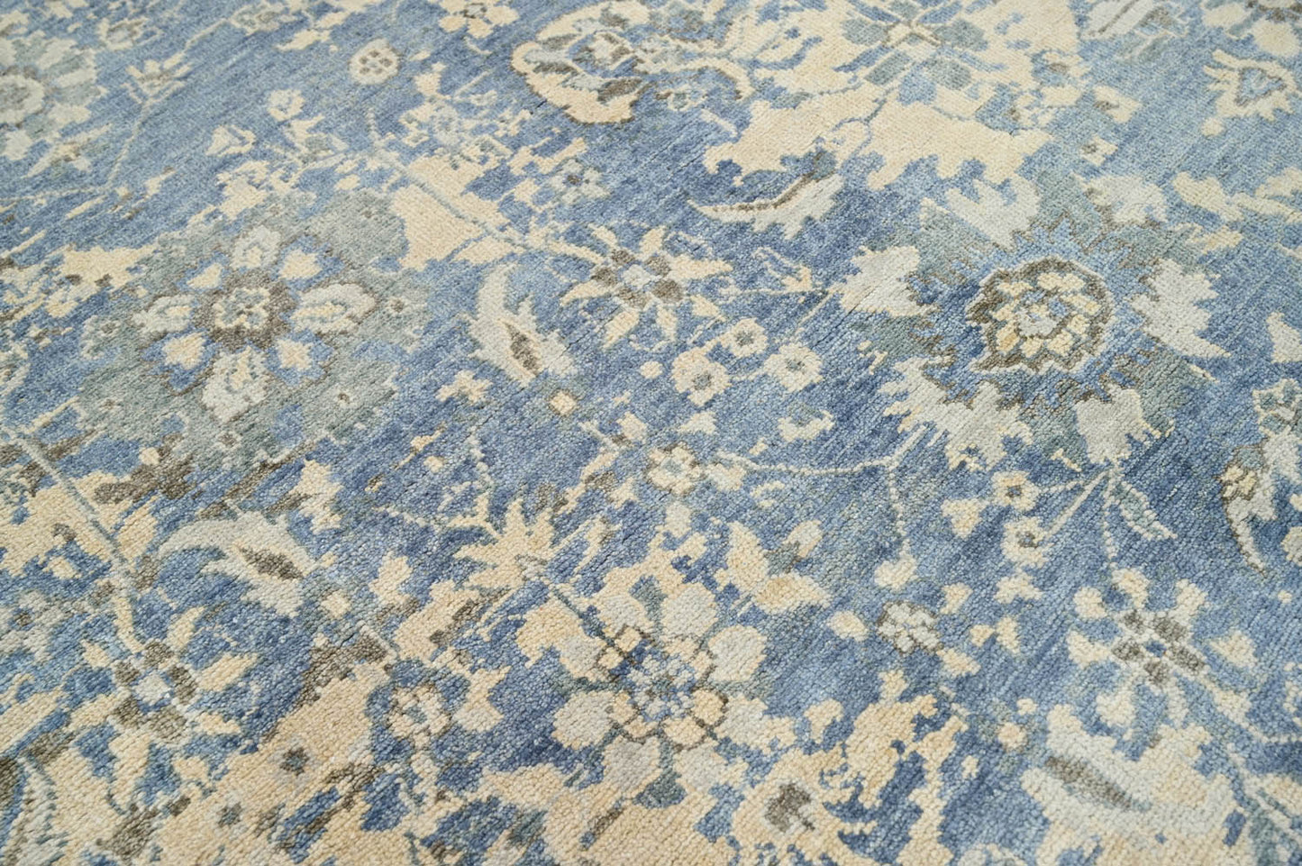 Loom Bloom Blue Turkish Oushak Wool Area Rug