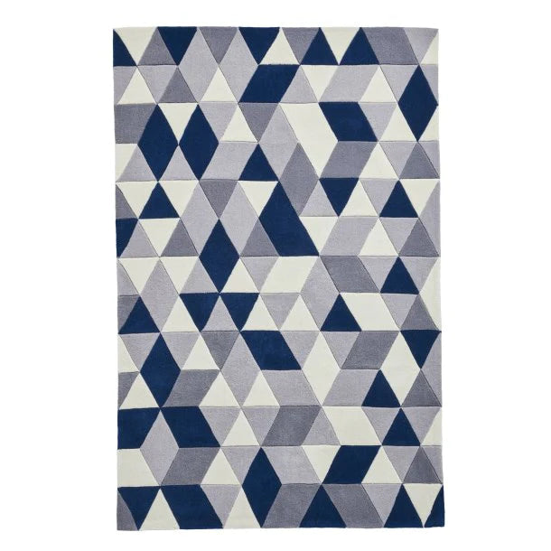 Blue + Gray Color Classic Design Area Rug