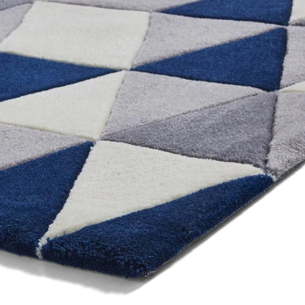 Blue + Gray Color Classic Design Area Rug