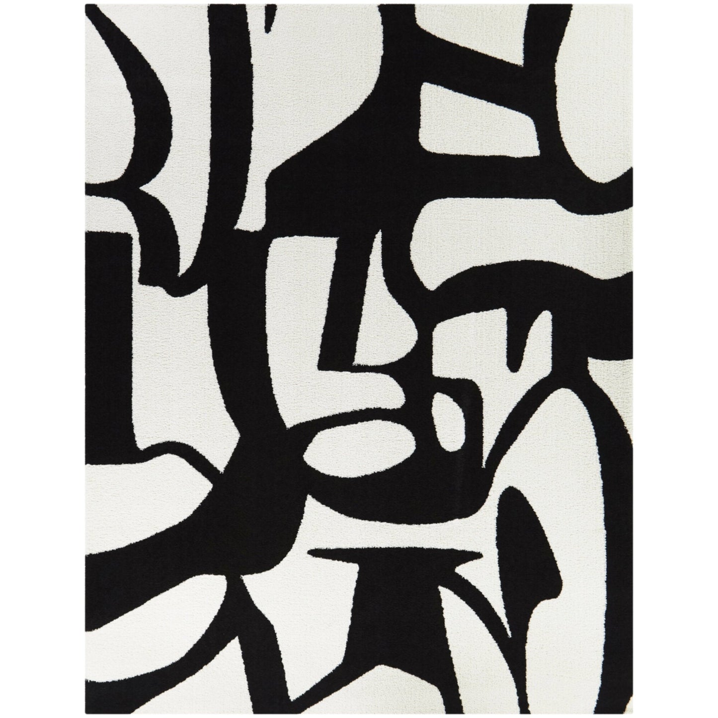 White+ Black Pattern Area Rug