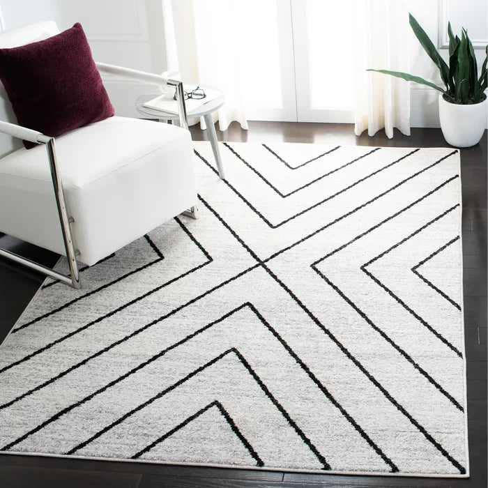 Black and White Line Classic Tufted Carpet