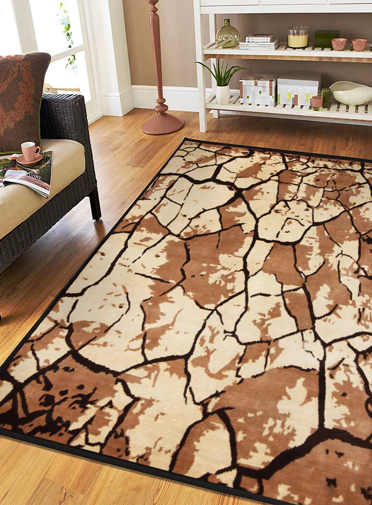 Brown and Beige Luxury Design Rug-Bisha Rugs