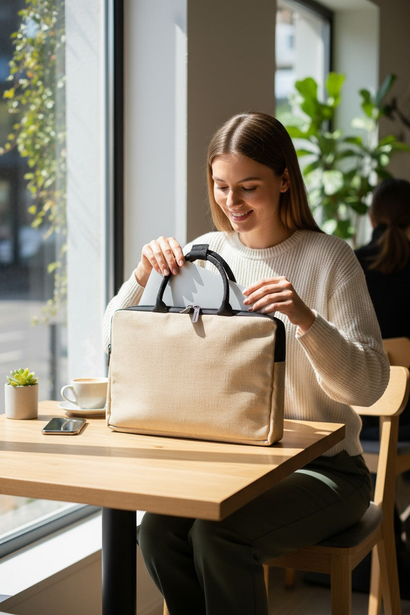 Classic Jute Laptop Bag – Carry Work Essentials in Style & Comfort