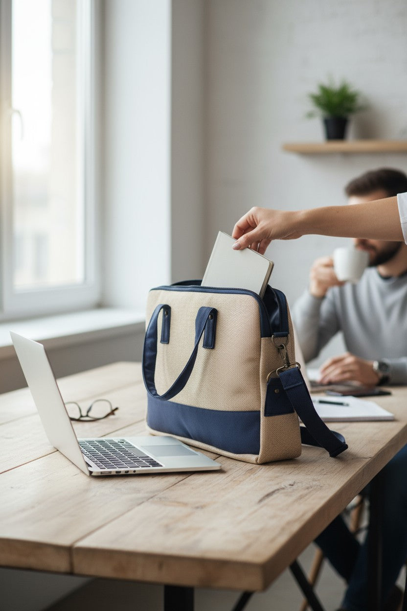 Minimalist Jute Laptop Bag – Perfect Balance of Elegance & Everyday Utility