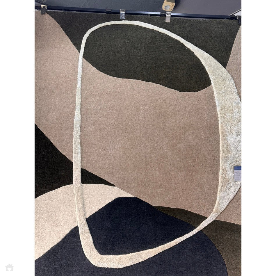 Modern Design Rug in Moss Green and Blue Color -Bisha Rugs