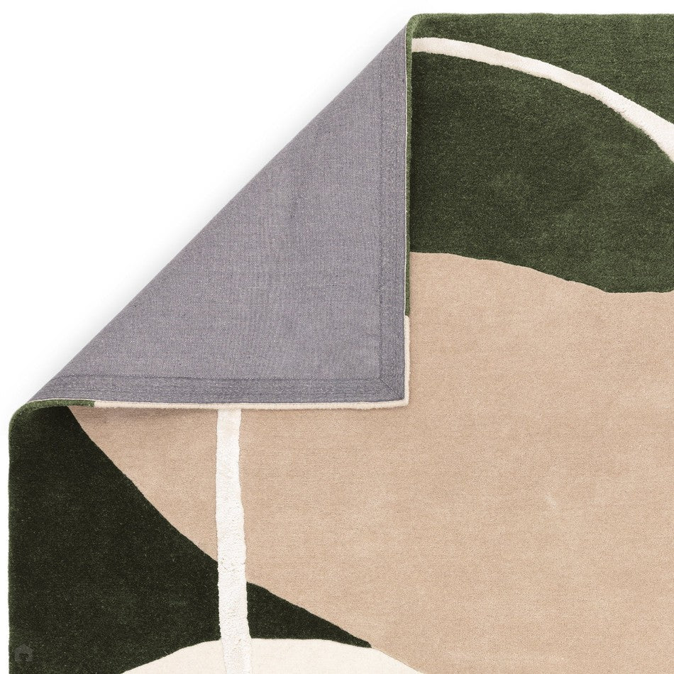 Modern Design Rug in Moss Green and Blue Color -Bisha Rugs