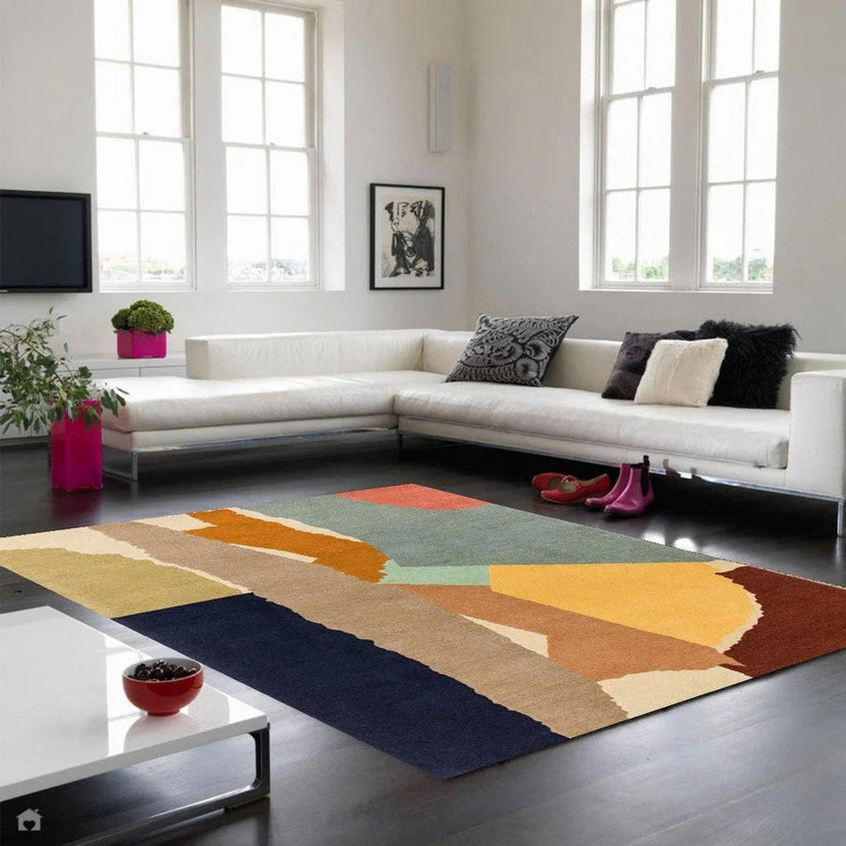 Abstract Modern Collage Hand-Tufted Rug -Bisha Rugs
