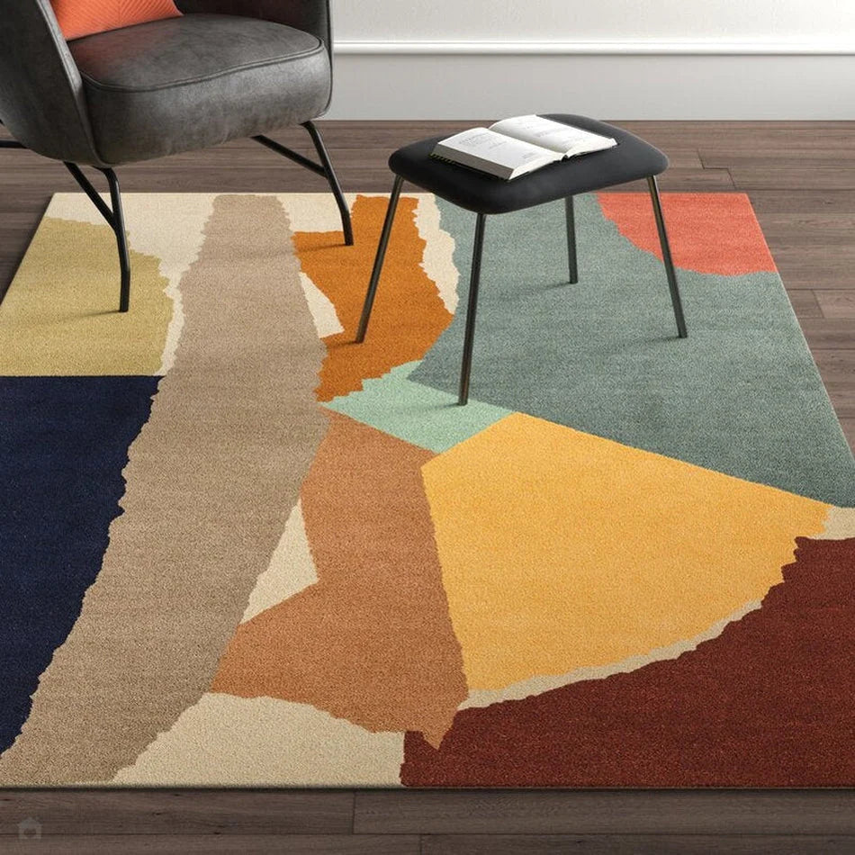 Abstract Modern Collage Hand-Tufted Rug -Bisha Rugs