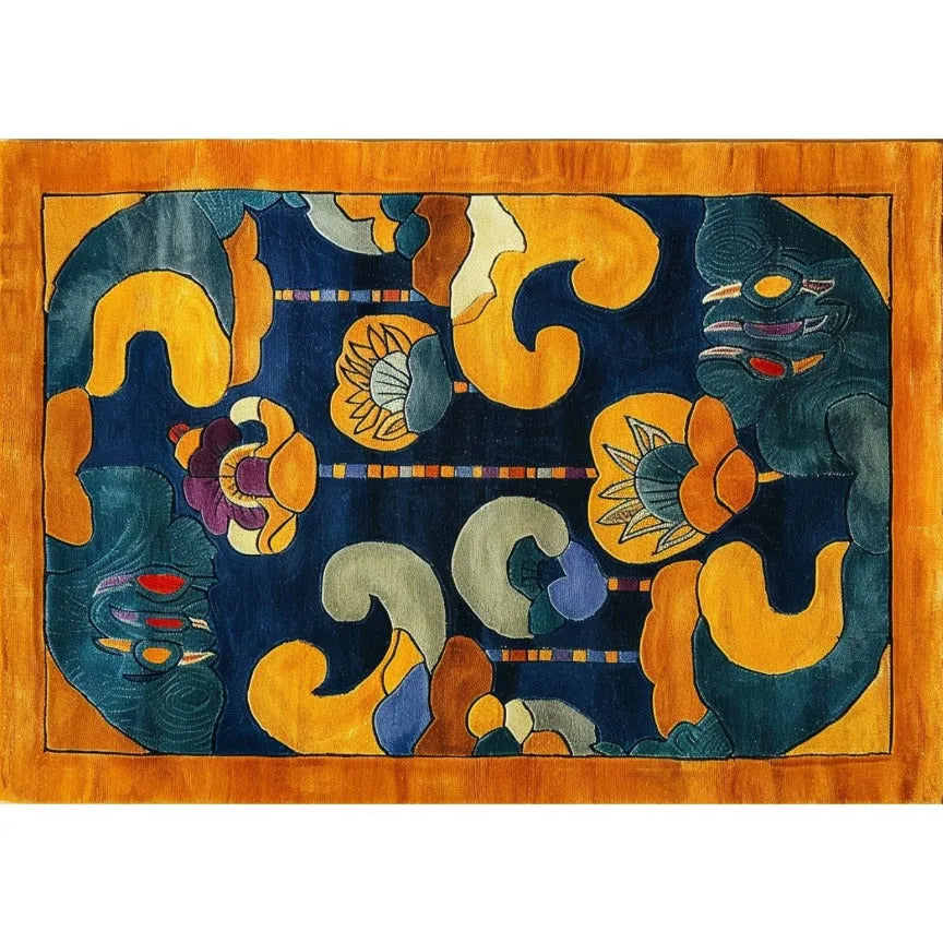 Tibetan Tapestry Tufted Wool Rug -Bisha Rugs