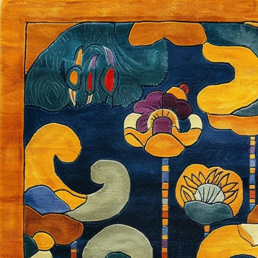 Tibetan Tapestry Tufted Wool Rug -Bisha Rugs
