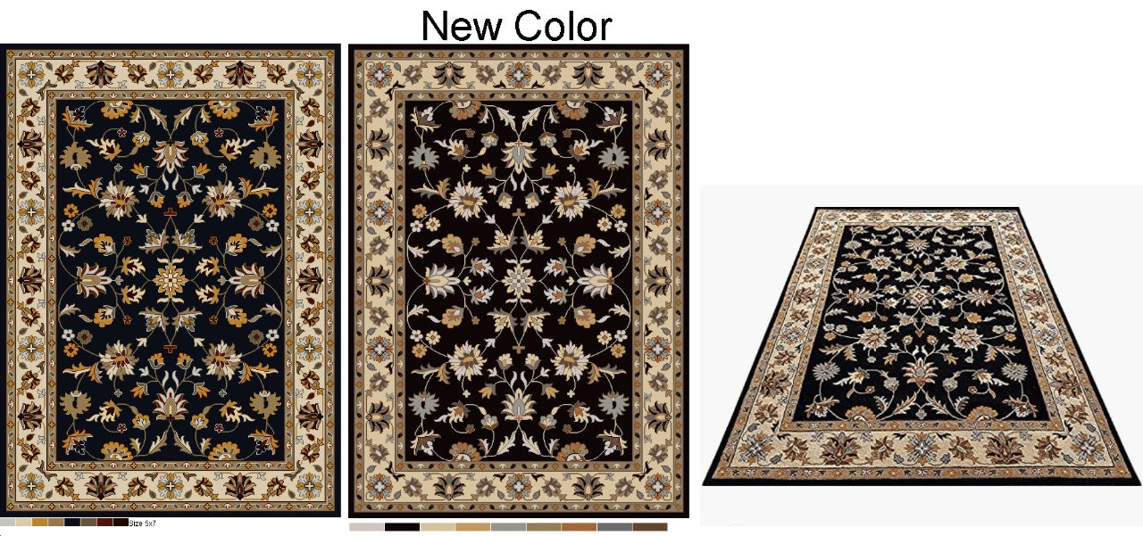 Multicolor Persian Design Wool Area Rug