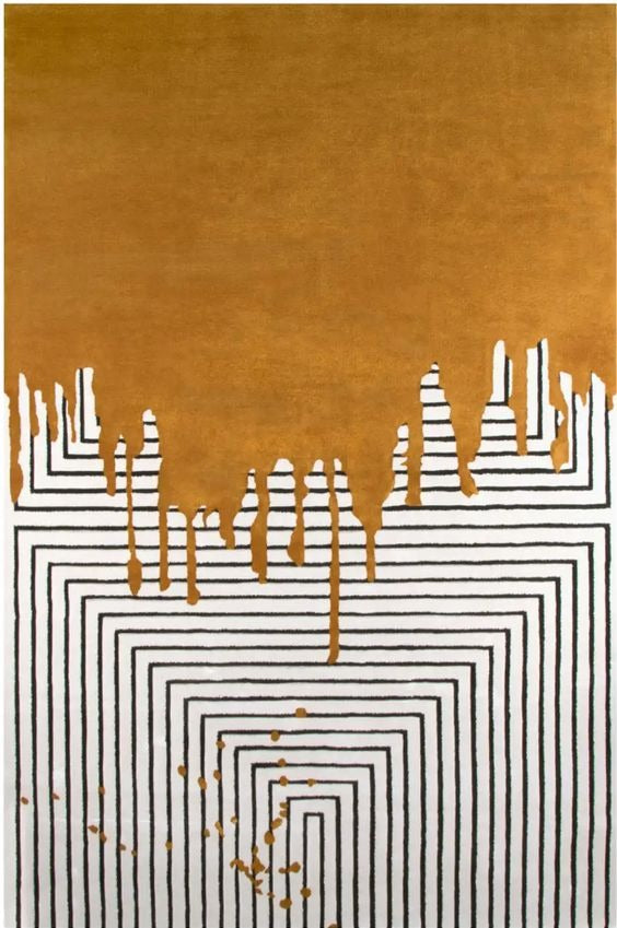 Musterd Color Modern Area Rug