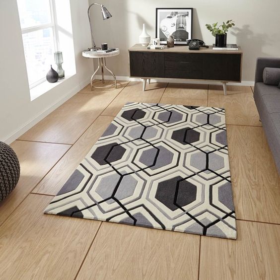 Gray Color Classic Hand Tufted Design Rug