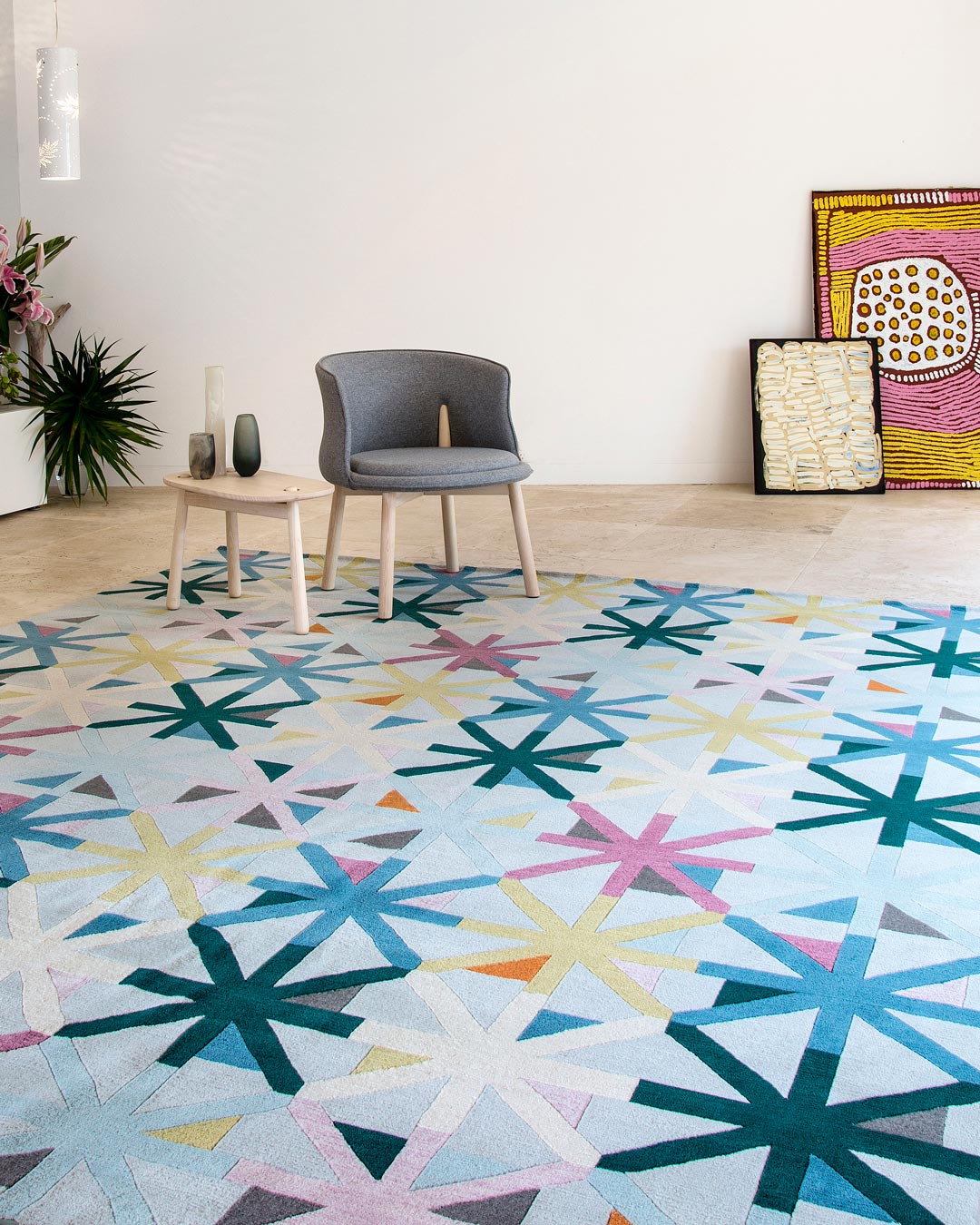 Criss Cross Multicolor Premium Design Area Rug-Bisha Rugs