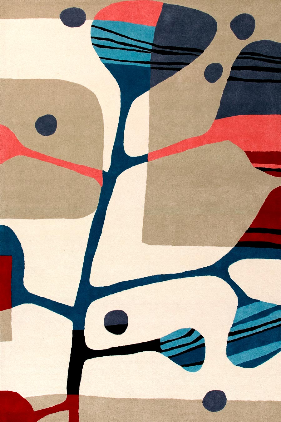 Family Tree Geometric Modern Design Hand-Tufted Area Rug-bisha-rugs