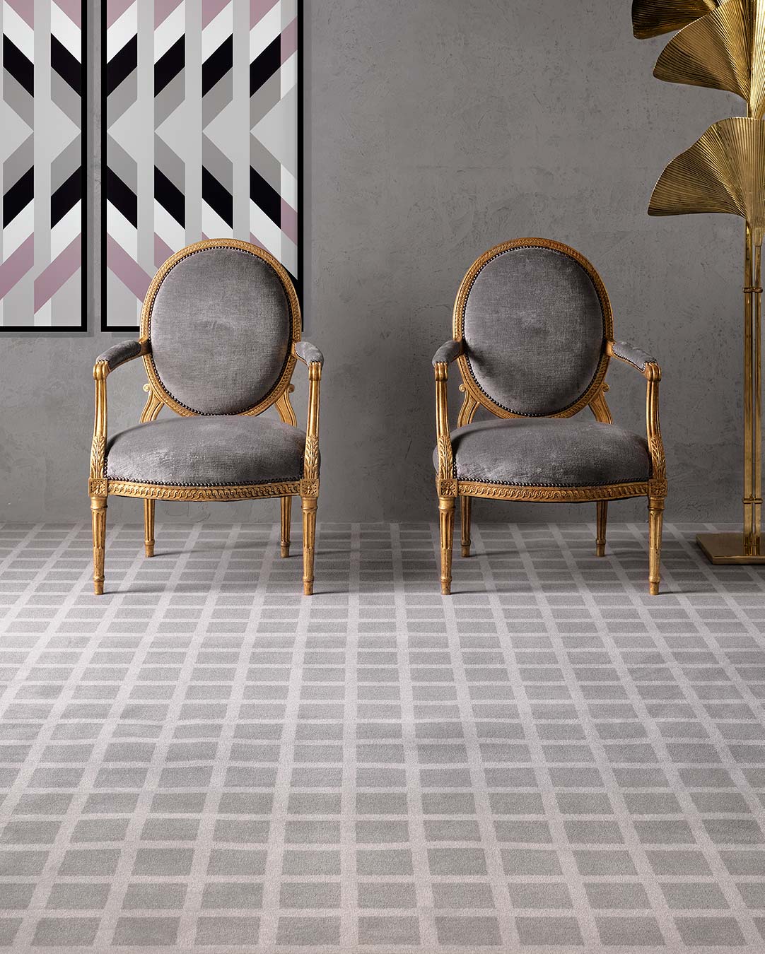 Graph Gray Color Geometric Design Hand-Tufted Area Rug-bisha-rugs