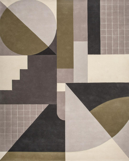 Rateau Multicolor Geometric Hand-Tufted Rug-Bisha Rugs