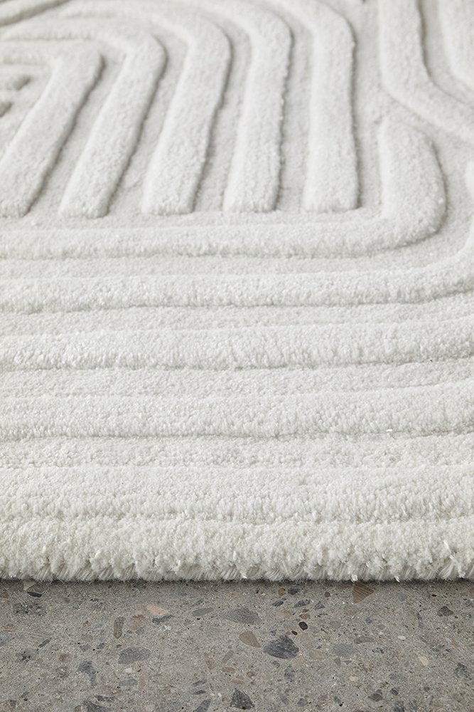 White color Modern Design Rug-Bisha Rugs