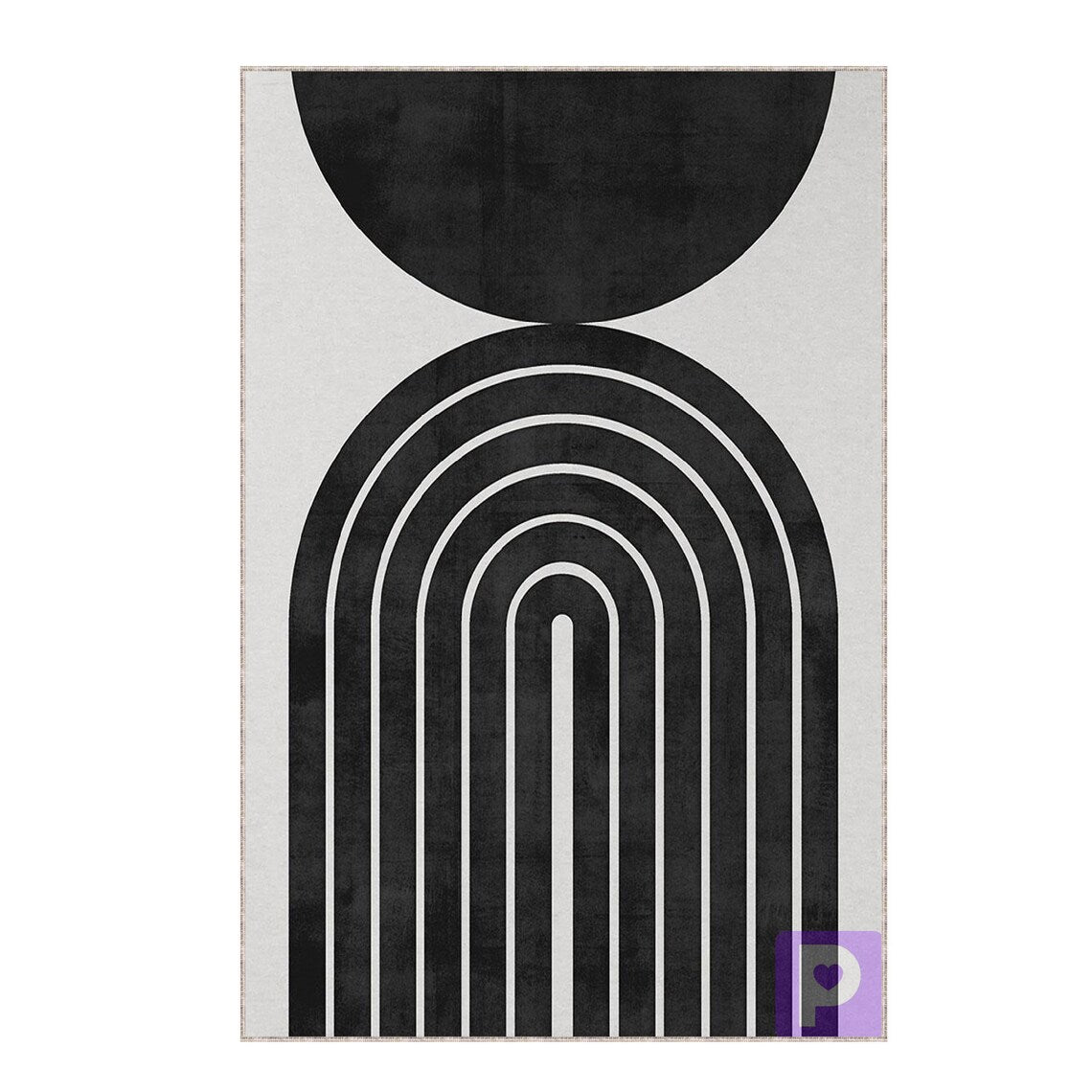 Black and Beige Color Tufted Area Rug