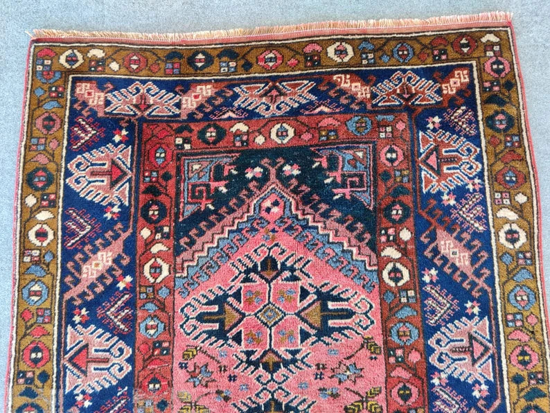 Lulus Oushak Rug Faded Salmon Orange Vintage Wool Area Rug