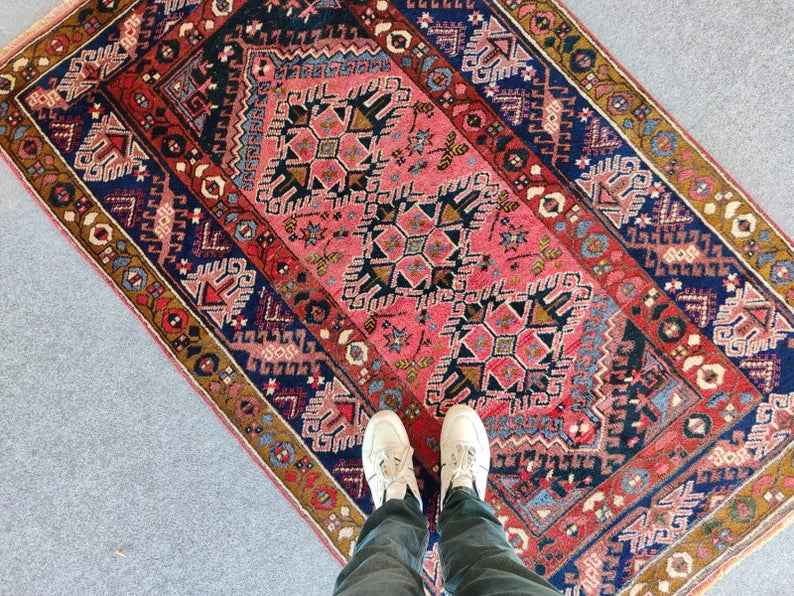 Lulus Oushak Rug Faded Salmon Orange Vintage Wool Area Rug