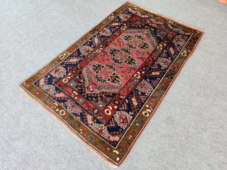 Lulus Oushak Rug Faded Salmon Orange Vintage Wool Area Rug