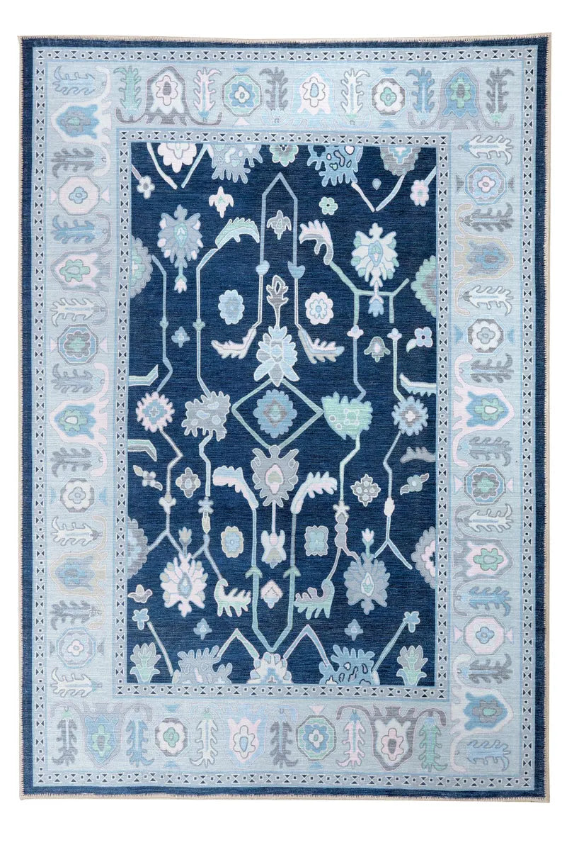 Floral Pastel Oushak Wool Area Rug