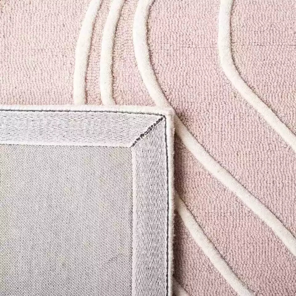 Classic Light Pink & Orange Design Hand-Tufted Rug-Bisha Rugs