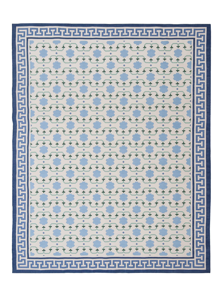 ROYAL RAJPUT – SKY BLUE & LEAFY GREENS RUGS