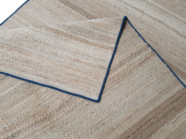 BENGAL – NATURAL JUTE & ROYAL BLUE RUGS