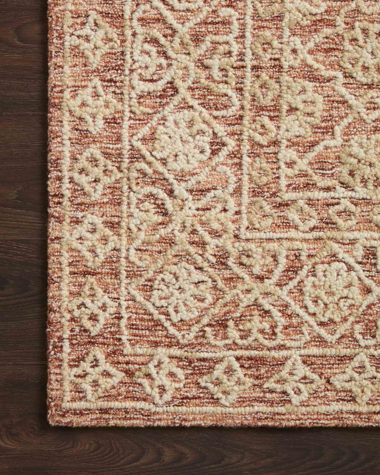 Hand Tufted Rust / Natural Area Rug