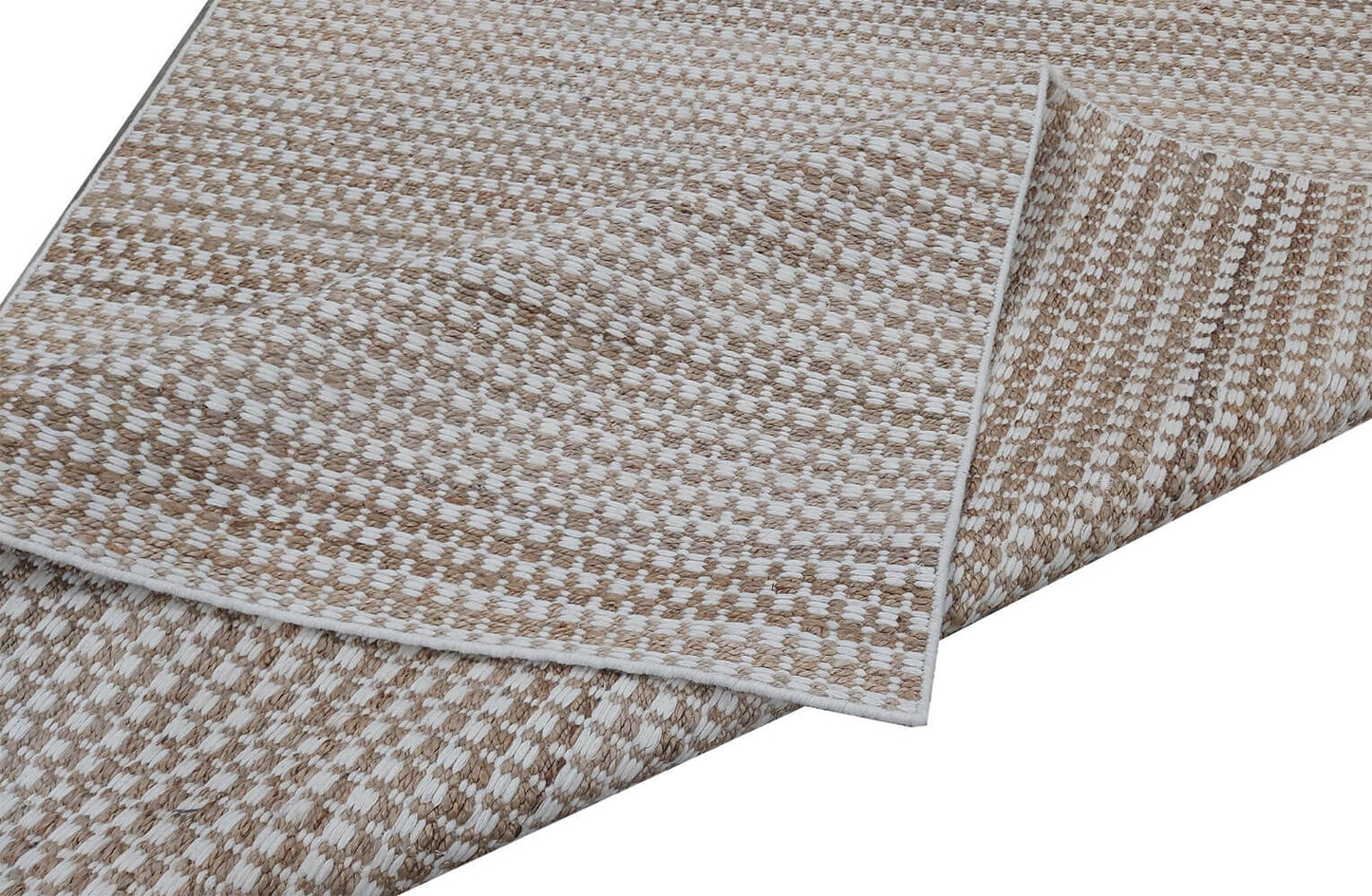 CHEQUERS – NATURAL JUTE & OFF WHITE RUGS