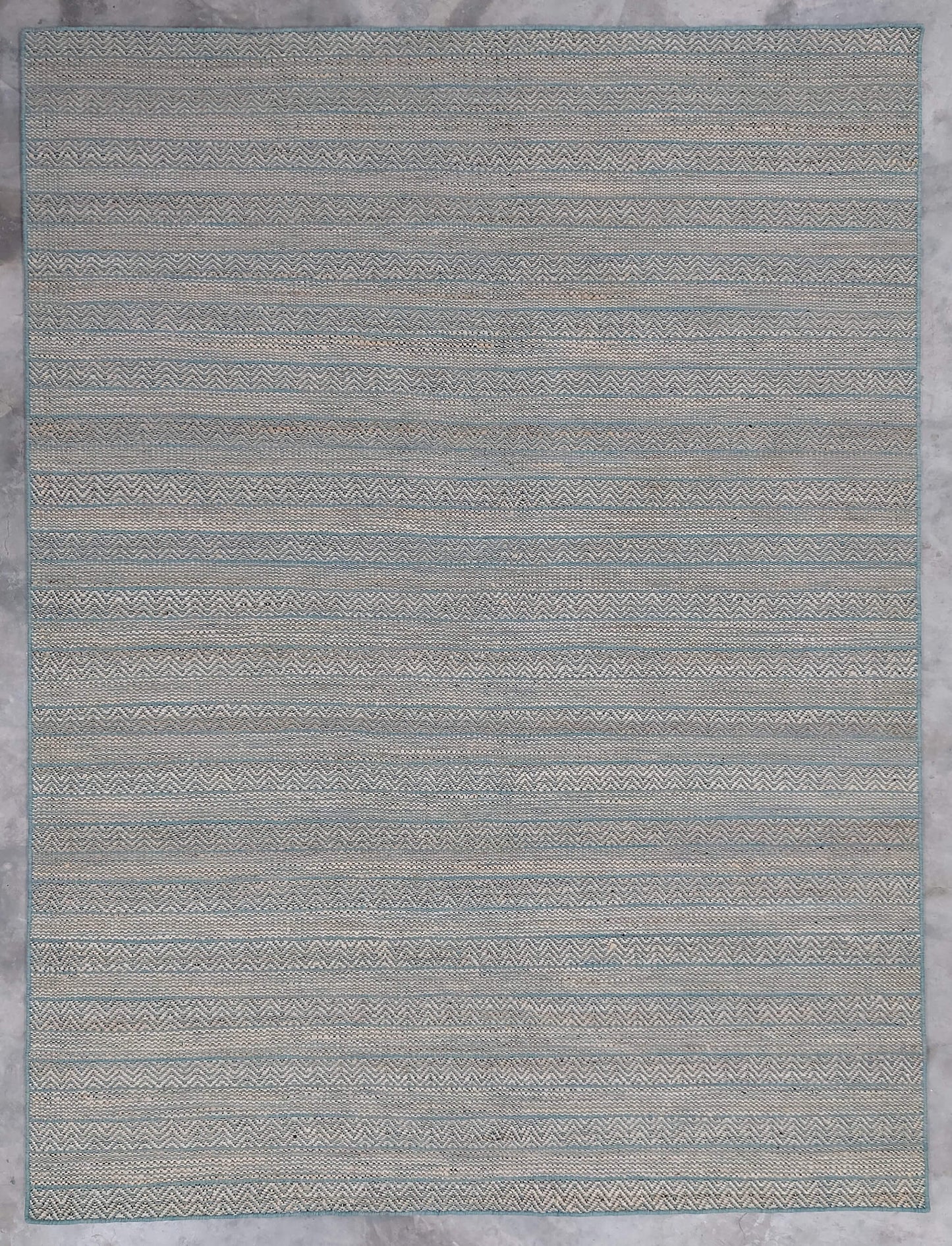 CHEVRON LINES – NATURAL JUTE & SEA GREEN RUGS