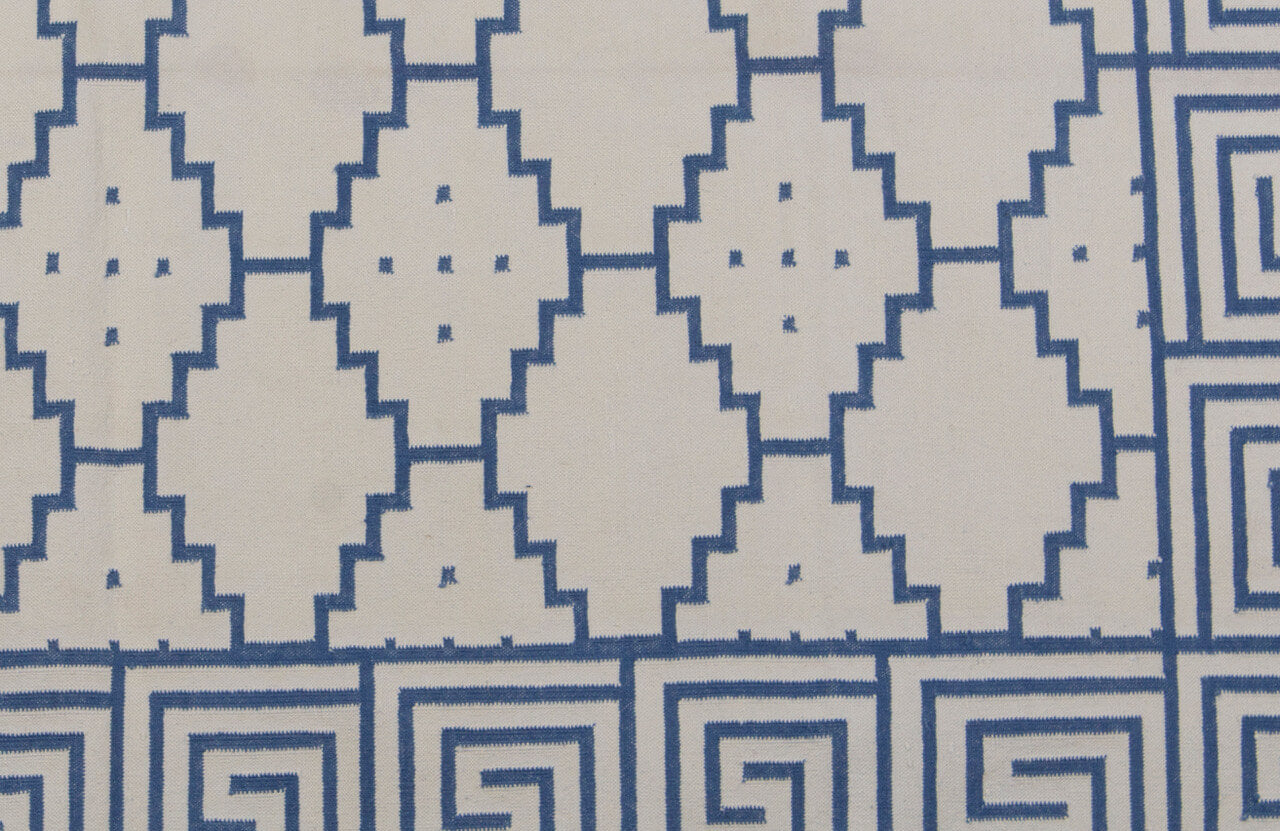 DOTTED SHALIMAR – OCEAN BLUE & OFF WHITE RUGS