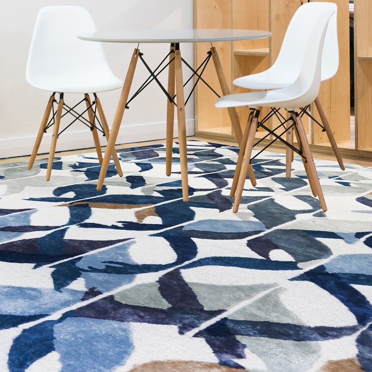 Multicolor Geomatrical Design Wool Area Rug