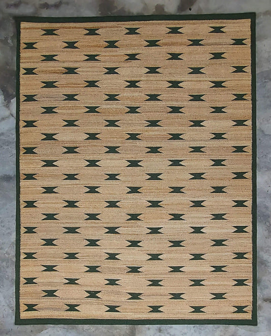 NATURAL JUTE & HUNTER GREEN RUGS