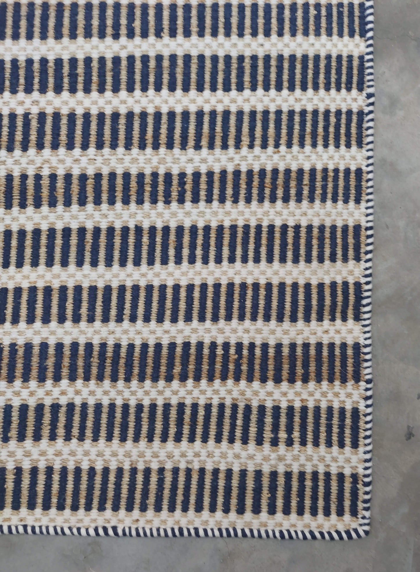 LINES – NATURAL JUTE & FRENCH NAVY RUGS