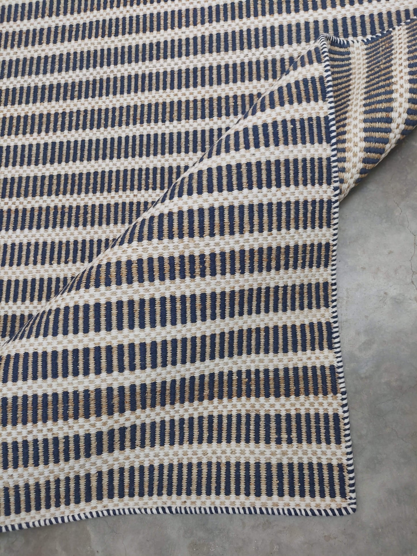 LINES – NATURAL JUTE & FRENCH NAVY RUGS