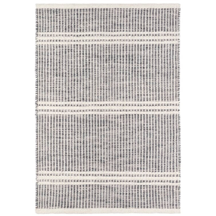 Black and White Wool Area Rug