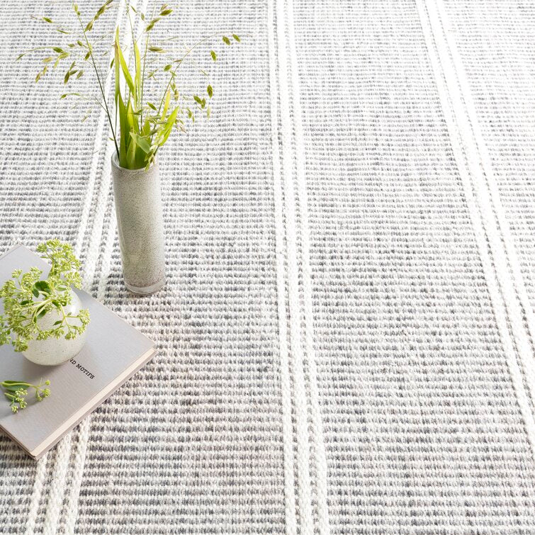 Black and White Wool Area Rug