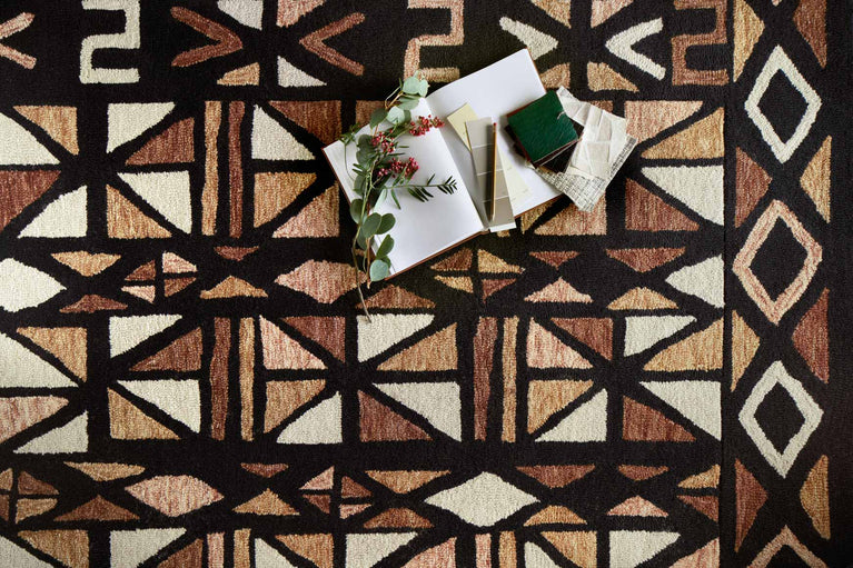 Hand Tufted Spice / Black Area Rug