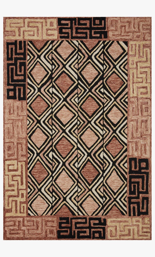 Hand Tufted Rose / Black Area Rug