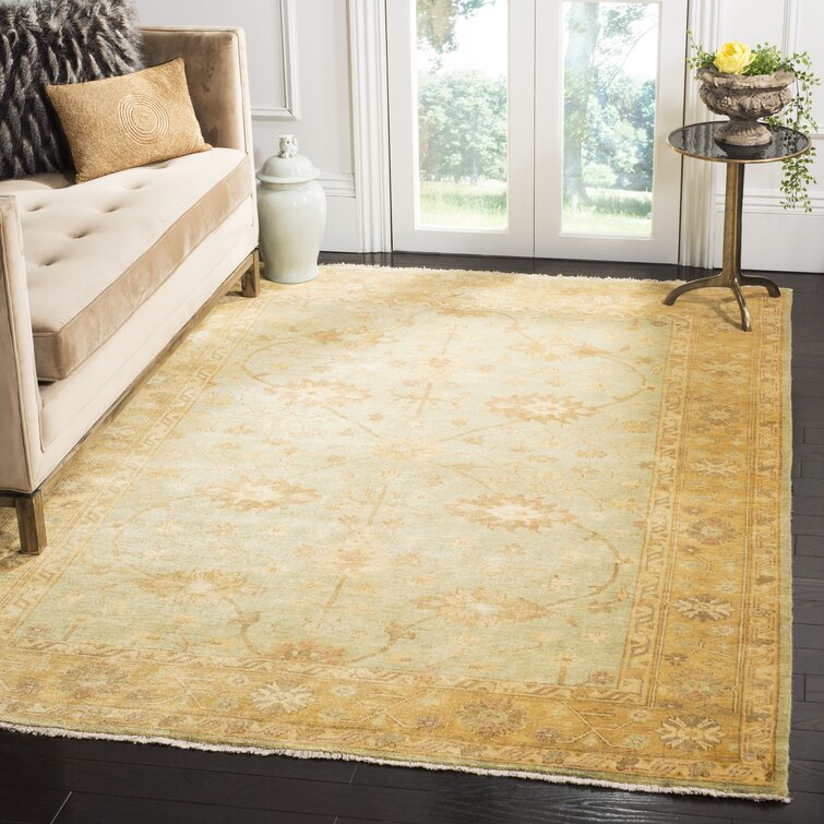 Beige and Orange Color, Oushak Wool Area Rug