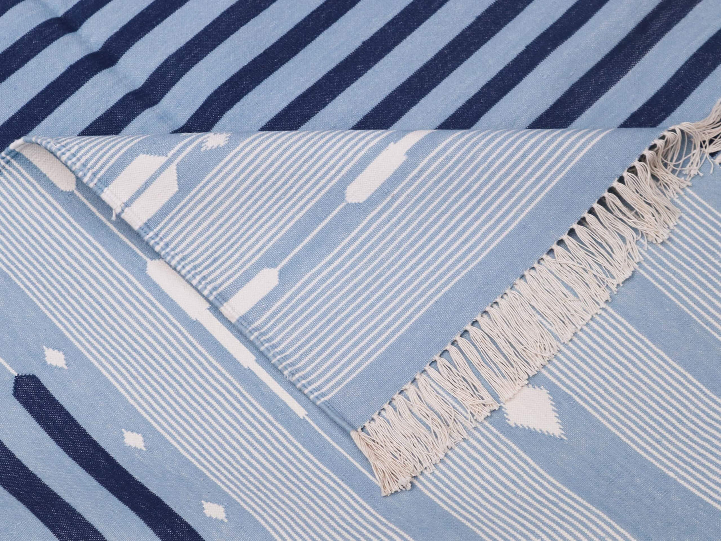 SANSKRIT CARNIVAL – SUMMER SKY WITH NAVY BLUE RUGS