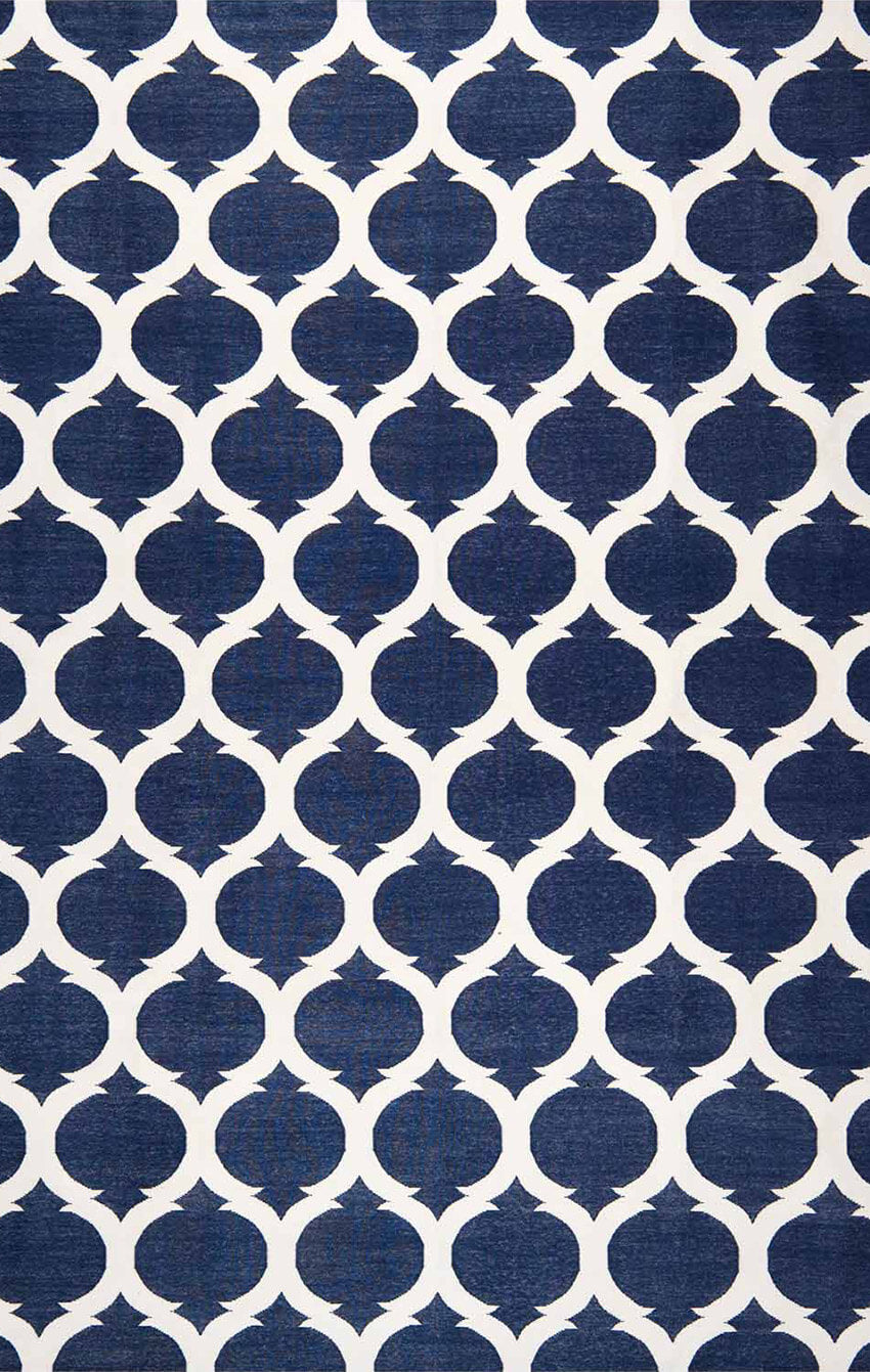 LATTICE – ROYAL NAVY & WHITE RUGS
