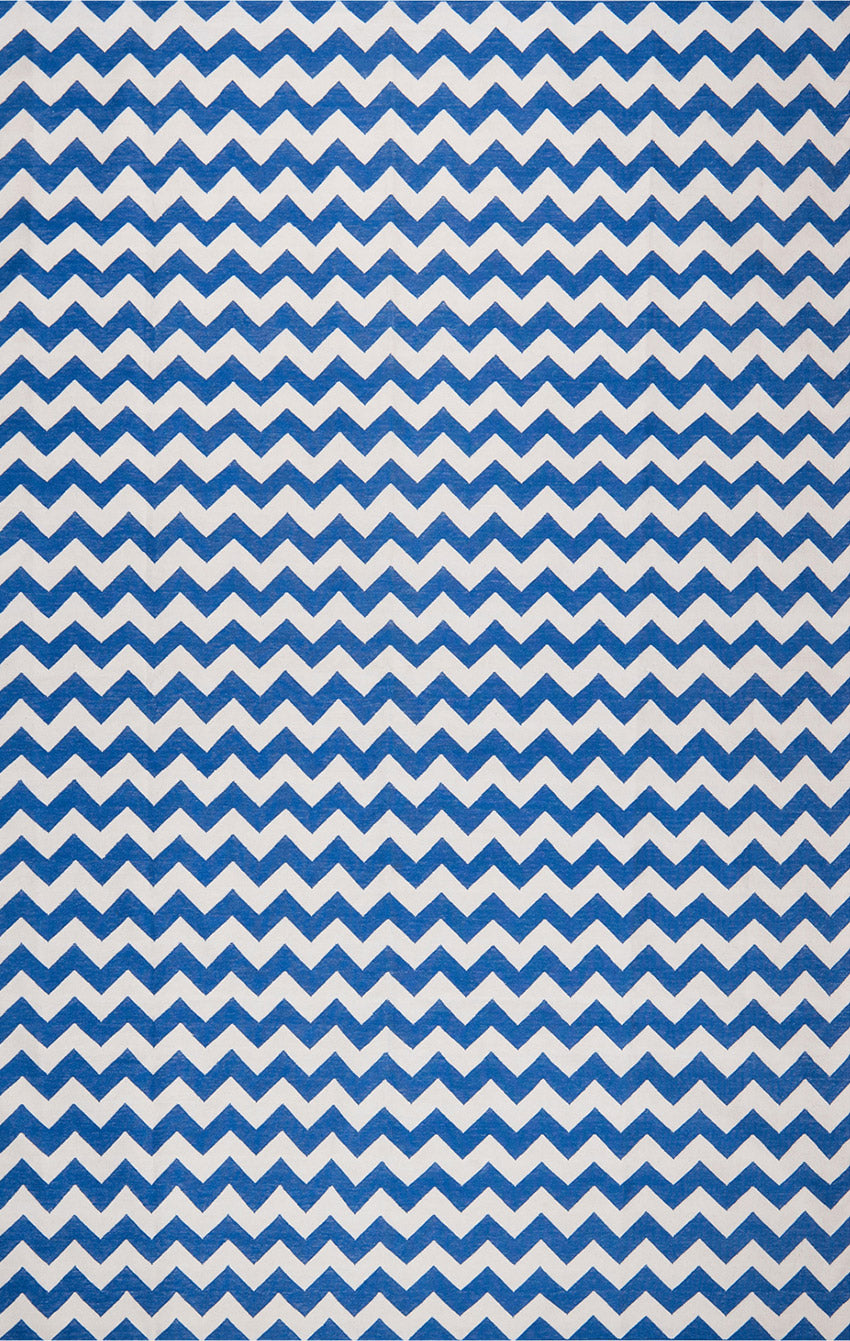 CHEVRON ILLUSIONS – AZURE BLUE & WHITE RUGS
