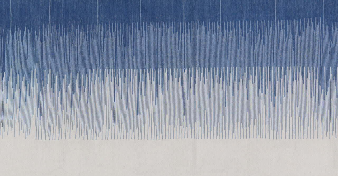 RAJASTHAN STRIPES – BRIGHT BLUE & OFF WHITE RUGS