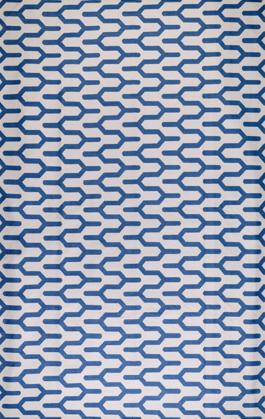 JAIPUR JIGGLE – OCEAN BLUE & WHITE RUGS